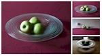 Glas schaal - 6cm diepe glazen schaal rond 46cm