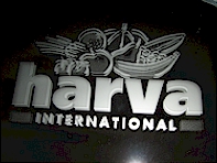 gezandstraalde spiegel met logo Harva