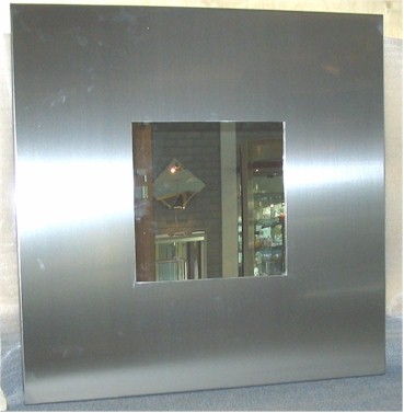 Mirror with steel frame