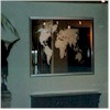 Gezandstraalde wereldkaart op spiegelglas