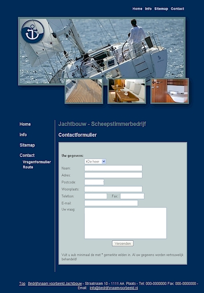 Webdesign - template te koop voor jachtbouw - zeilen. CSS Template Jachtbouw - zeilen