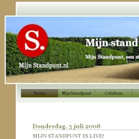 Screenshot Mijnstandpunt.nl een website met politieke standpunten, meningen en discussies over het leven