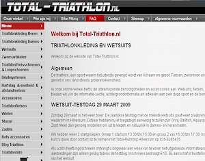 Webdesign: Website Total-Triathlon.nl