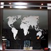 etched image of world map on mirror
