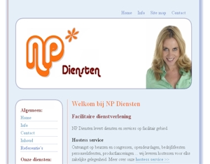 Webdesign: NP Diensten - Hostess services en Facilitaire dienstverlening