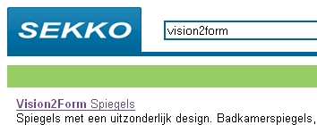 Resultaten zoekopdracht naar Vision2form in de zoekmachine Sekko